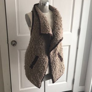 Used Soft Furry Vest, two tone  brown.